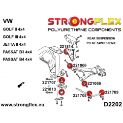 STRONGFLEX|226237B: Hinterachsbuchsen Satz Volkswagen Golf II 83-92 19E/1G Country Syncro Rallye 4x4 III 91-99 1H 1E 91-02 2