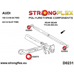 STRONGFLEX|022083B: Rear panhard rod mount Audi 80/90 S2 RS2 B2 78-86 FWD Coupe B3 86-91 B4 91-96 A6 S6 RS6 C4 94-97 100 S4 2
