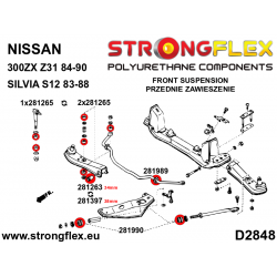 STRONGFLEX|281989A: Vordere Stabilisatorbuchse SPORT Nissan 300ZX I 84-90 Z31 S-chassis 180SX/200SX 240SX Silvia IV 83-88 S12 2
