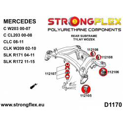 STRONGFLEX|112107A: Tuleja tylnego dyferencjału – przednia SPORT Mercedes CLK W209 02-10 SLK R171 04-11 Klasa C W203 00-11 2