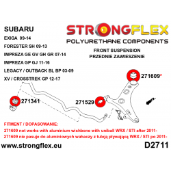STRONGFLEX|276160A: Kompletny zestaw tulei zawieszenia SPORT Subaru Legacy/Outback Legacy IV/Outback III 03-09 BL BP 2