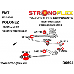 STRONGFLEX|066065A: Rear suspension bush kit SPORT Fiat 125p 1300/1500 67-91 Polonez 2