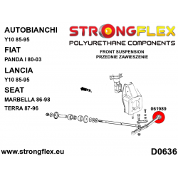 STRONGFLEX|061989B: Front wishbone bush - inner Autobianchi Y10 85-95 Fiat Panda I 80-03 Lancia Y/Ypsilon Seat Marbella 86-98 2