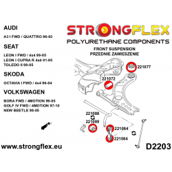 STRONGFLEX|226121A: Komplette Fahrwerkbuchsen SPORT Audi A3/S3 RS3 I 96-03 8L 99-03 Quattro TT TTS TTRS 8N 99-06 Seat Leon 1M 2