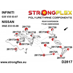 STRONGFLEX|286198B: Buchsensatz Hinterachsträger- Tonnenlager Nissan 350Z 02-08 Z33 Infiniti G III G35 02-07 V35 2