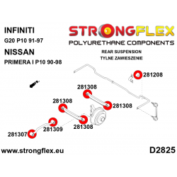 STRONGFLEX|281309B: Tuleja wahacza tylnego wzdłużnego - mocowanie zwrotnicy Nissan Primera I 90-96 2