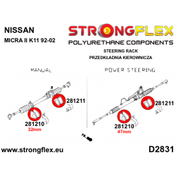 STRONGFLEX|281211A: Lenkgetriebebuchse SPORT Nissan Micra II 92-02 2