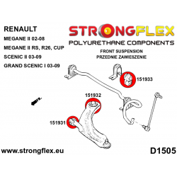 STRONGFLEX|151931A: Front lower arm - front bush SPORT Renault Scenic II 03-09 Grand I Mégane 02-12 04-09 RS R26 2