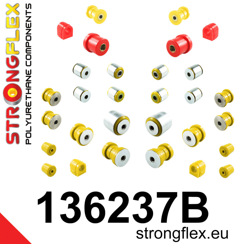 STRONGFLEX|136237B: Polyurethan Buchsensatz Vorder und Hinterachse Opel/Vauxhall Insignia A 08-17 G09 AWD Saab 9-5 II 10-12 YS3G