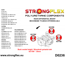 STRONGFLEX|021789B: Hinteres Differential - vordere Buchse 35mm Audi A3/S3 RS3 II 03-13 8P 11-13 III 13-21 8V 15-21 2