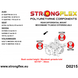 STRONGFLEX|021788B: Rear differential – rear bush Audi A3/S3 RS3 II 03-13 8P 06-13 Quattro 11-13 III 13-21 8V 2