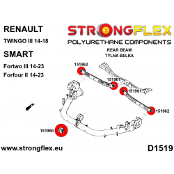 STRONGFLEX|156092B: Buchsensatz für den hinteren Träger Renault Twingo III 14-18 Smart Fortwo 14-23 453 Forfour II 2