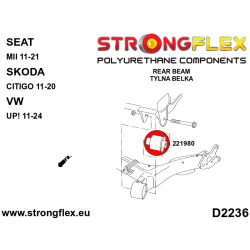 STRONGFLEX|221980A: Rear beam bush SPORT Seat Mii 11-21 Skoda Citigo 11-20 Volkswagen UP 11- 2