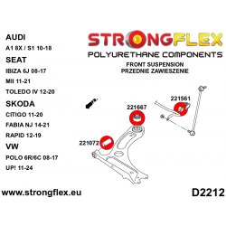 STRONGFLEX|226244B: Vorderachsbuchsen und hinteren Träger Satz Audi A1/S1 I 10-18 8X FWD Seat Ibiza IV 08-17 6J Toledo 12-20 2