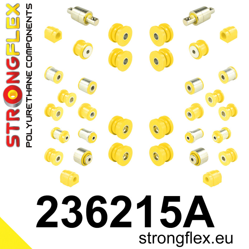 STRONGFLEX|236215A: Full suspension bush kit SPORT Volvo S80 I 98-06 S60 00-10 FWD V70 II 00-07