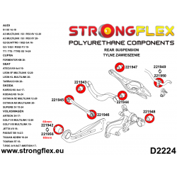 STRONGFLEX|221949A: Tuleja stabilizatora tylnego SPORT Audi A3/S3 RS3 III 13-21 8V FWD 15-21 Quattro Volkswagen 2
