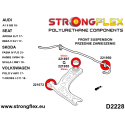 STRONGFLEX|226247B: Vorderachsbuchsen und hinteren Träger Satz Seat Ibiza V 17- KJ1 Audi A1/S1 II 18- GB Arona KJ7 Skoda Scala 2
