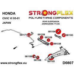 STRONGFLEX|081338A: Outer arm to hub bush and inner track arm bush SPORT Honda Civic VI 95-00 EJ/EK EM MA MB MC 2