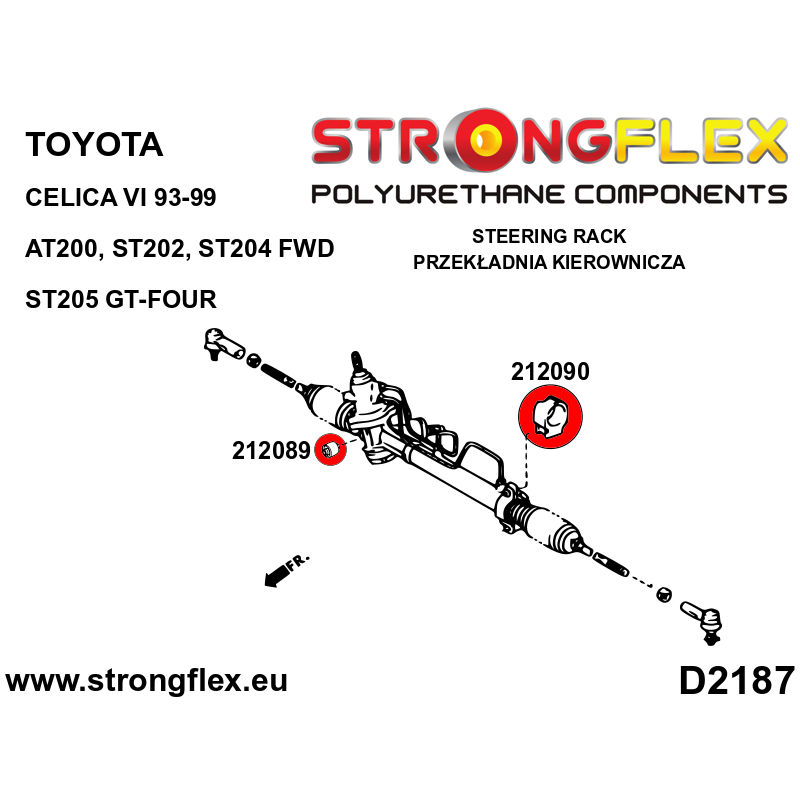 STRONGFLEX|216278A: Komplettes Fahrwerk Buchsen-Kit SPORT Toyota Celica VI 93-99 T200 AT200 ST202 ST204 FWD