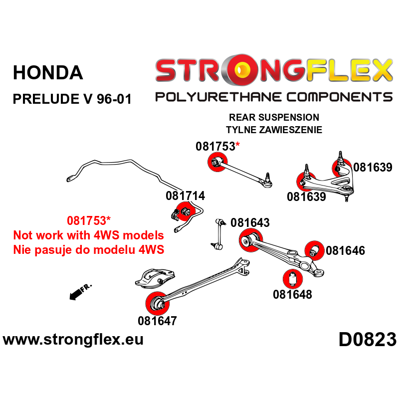 STRONGFLEX|081753A: Tuleja tylnego drążka SPORT Honda Prelude V 96-01 BB SH