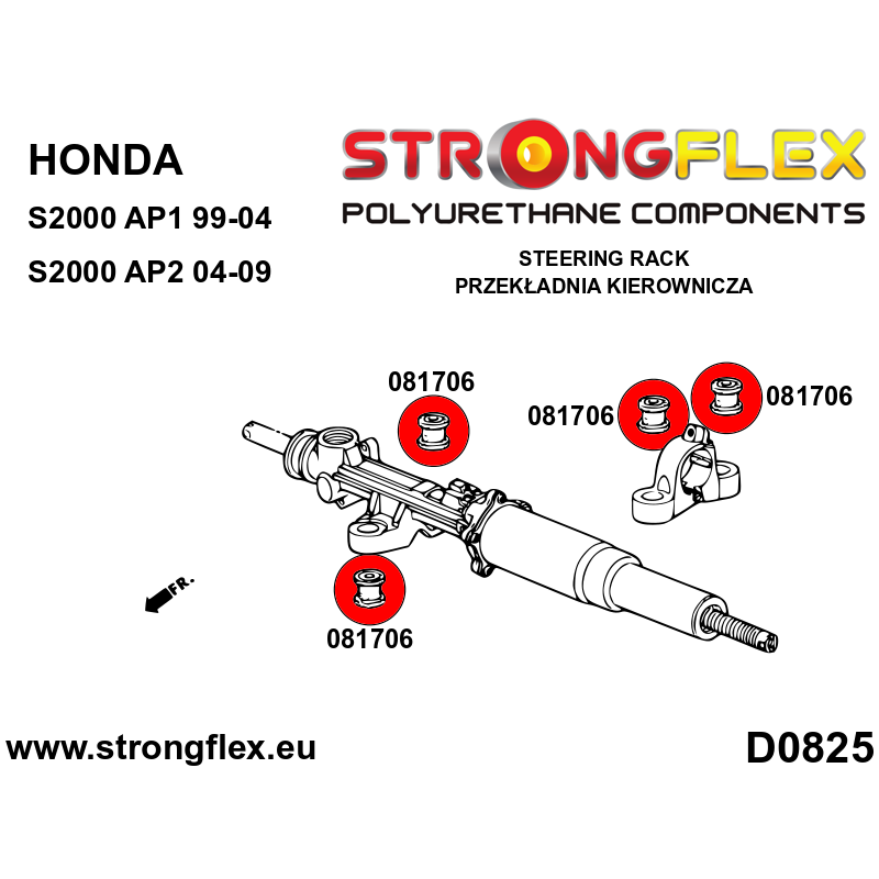 STRONGFLEX|081706A: Buchse Lenkgetriebe Befestigung Acura TL III 03-08 UA6/UA7 TSX I CL9 Honda Accord VII 02-08 Sedan Coupe CL