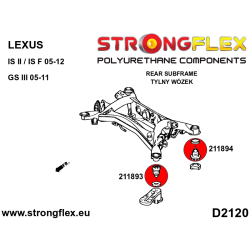 STRONGFLEX|211893B: Tuleja belki tylnej - przednia Lexus GS/F III 05-11 S190 IS II 05-13 XE20 2