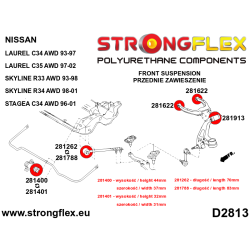 STRONGFLEX|281788A: Tuleja przedniego drążka reakcyjnego GT-R SPORT Nissan Skyline VIII 89-94 R32 AWD IX 93-98 2