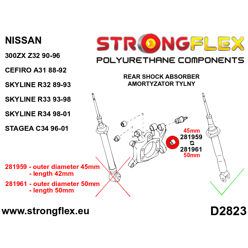 STRONGFLEX|286218A: Full suspension bush kit SPORT Nissan 300ZX 90-96 Z32