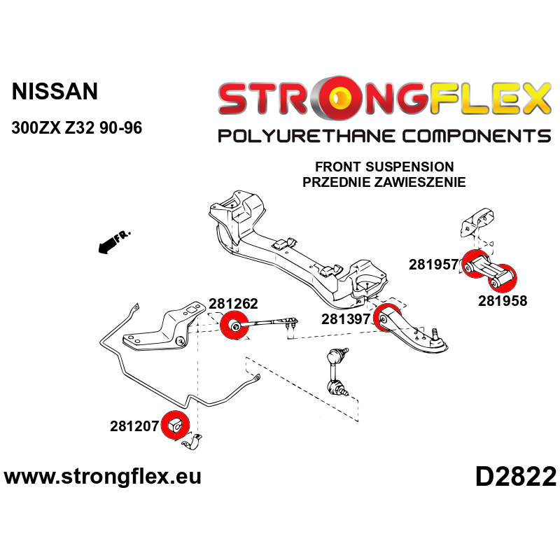 STRONGFLEX|286218A: Full suspension bush kit SPORT Nissan 300ZX 90-96 Z32