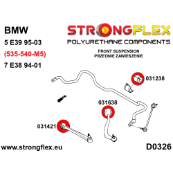 STRONGFLEX|031638B: Front lower tie bar to chassis bush 66mm BMW Series 5 IV 95-03 E39 Sedan Touring 7 III 94-01 E38 X5 I 99-06 2