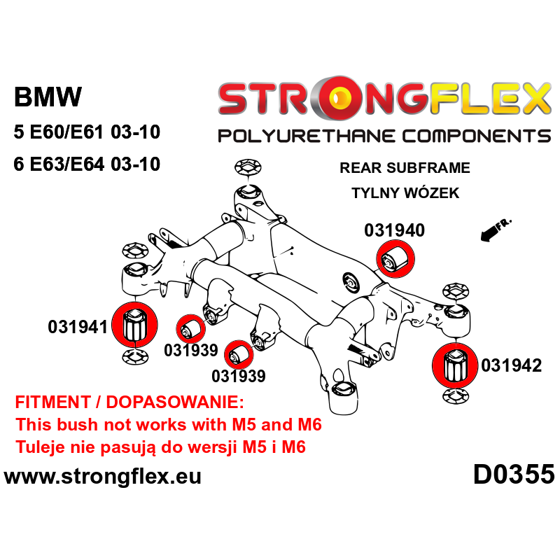 STRONGFLEX|036249A: Komplettes Fahrwerk Buchsen-Kit SPORT BMW Serie 5 V 03-10 E60/E61 Sedan xi xd Touring