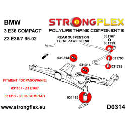 STRONGFLEX|036136B: Hinterachsbuchsen Satz BMW Serie 3 III 90-99 E36 93-00 Compact Z3 95-02 E36/7 2
