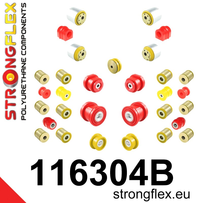 STRONGFLEX|116304B: Full suspension polyurethane bush kit Mercedes CLK-Class W209 02-10 Class C W203 00-11 00-07 RWD CL203