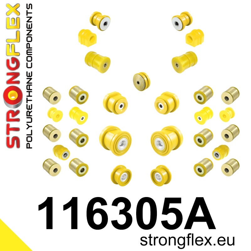 STRONGFLEX|116305A: Full suspension polyurethane bush kit SPORT Mercedes Class C W203 00-11 00-07 4MATIC