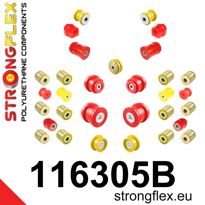 STRONGFLEX|116305B: Full suspension polyurethane bush kit Mercedes Class C W203 00-11 00-07 4MATIC
