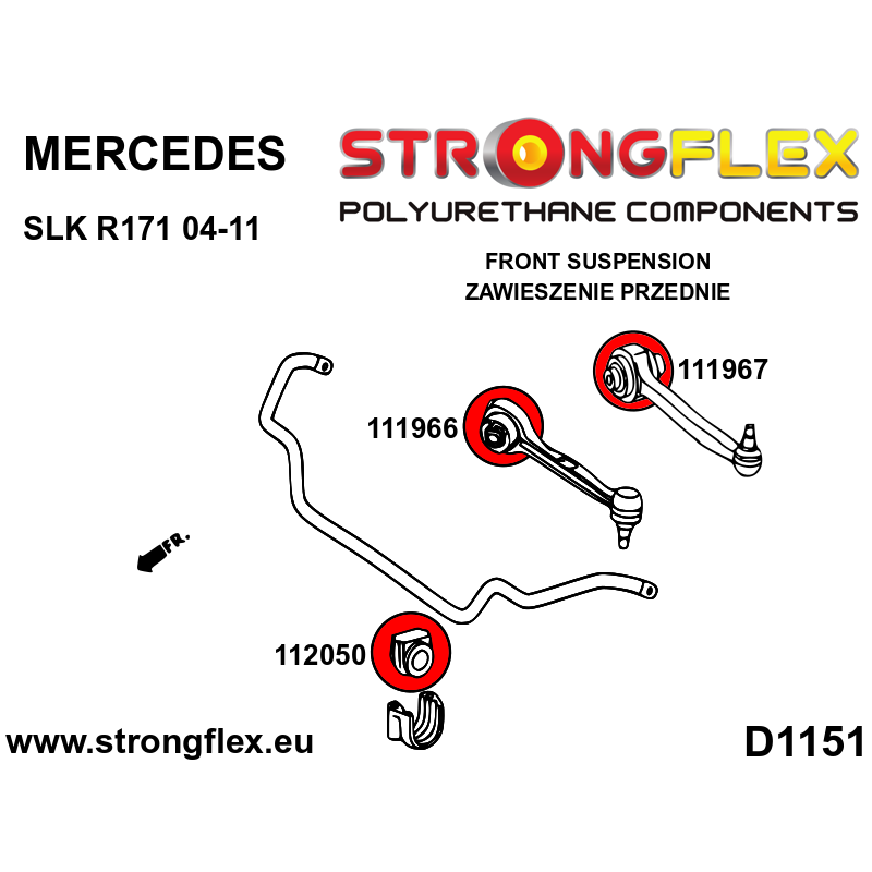 STRONGFLEX|116306A: Full suspension polyurethane bush kit SPORT Mercedes SLK R171 04-11