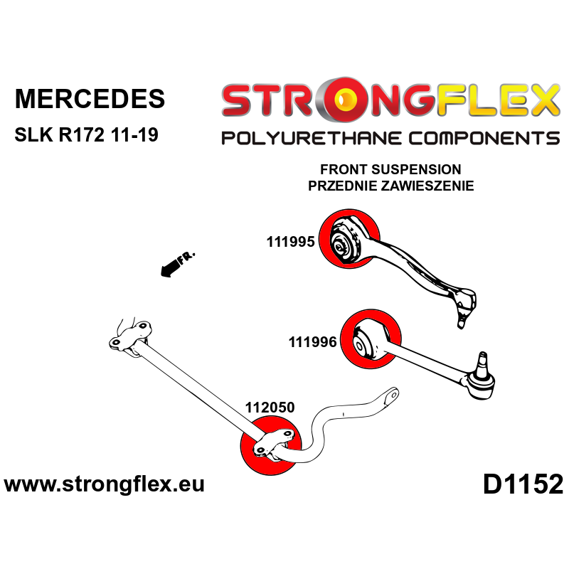 STRONGFLEX|116307A: Full suspension polyurethane bush kit SPORT Mercedes SLK R172 11-19