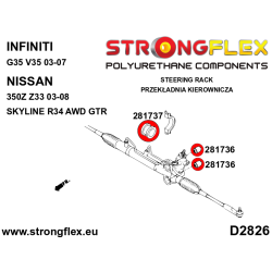 STRONGFLEX|281736A: Steering rack bush SPORT Nissan 350Z 02-08 Z33 Infiniti G III G35 02-07 V35 Skyline X 97-02 R34 AWD 2