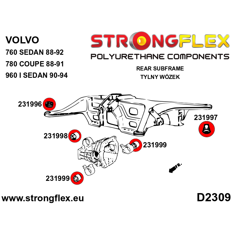 STRONGFLEX|236213A: Full suspension bush kit SPORT Volvo Seria 700 760 81-92 multilink 780 86-91 900 960 I 90-94 multilink 1