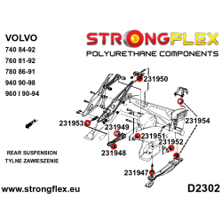 STRONGFLEX|231947B: Rear trailing arm - front bush Volvo Seria 700 740 84-92 900 940 90-98 760 81-92 solid rear axle 2