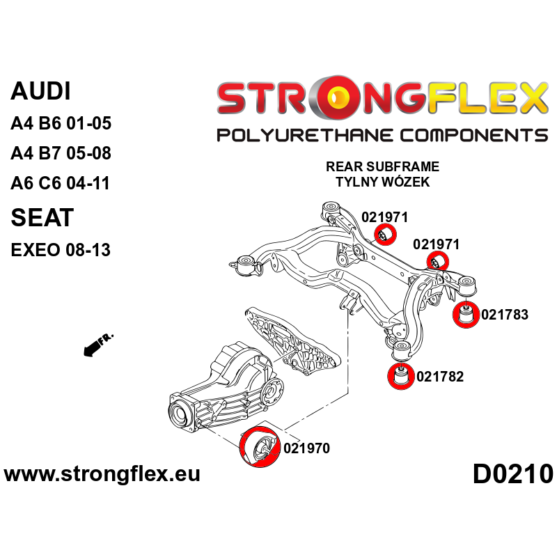 STRONGFLEX|026210B: Full suspension bush kit Audi A6/S6 RS6 C6 04-11 Quattro Allroad FWD 06-11