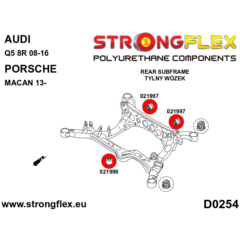 STRONGFLEX|021996B: Rear differential - front bush Porsche Macan 13- Audi A4/S4 RS4 IV 07-15 B8 Quattro Allroad A5 S5 RS5 8T