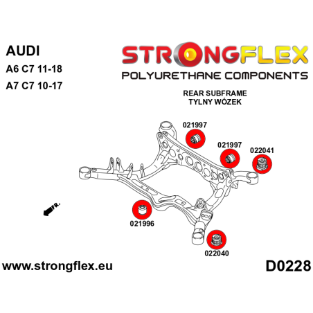 022041B: Rear subframe - front bush polyurethane Audi STRONGFLEX