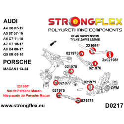 STRONGFLEX|026251A: Rear suspension bush kit SPORT Audi A4/S4 RS4 IV 07-15 B8 FWD Quattro Allroad A5 S5 RS5 8T 07-16 2
