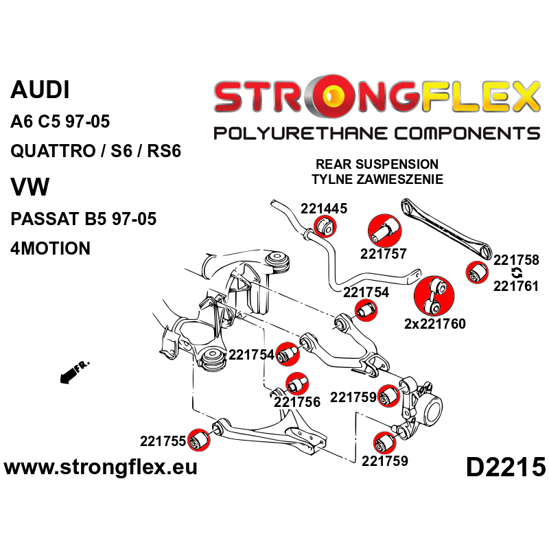 STRONGFLEX|226209A: Front and rear suspension kit SPORT Audi A6/S6 RS6 C5 97-04 Quattro Allroad Volkswagen Passat V 97-05 B5
