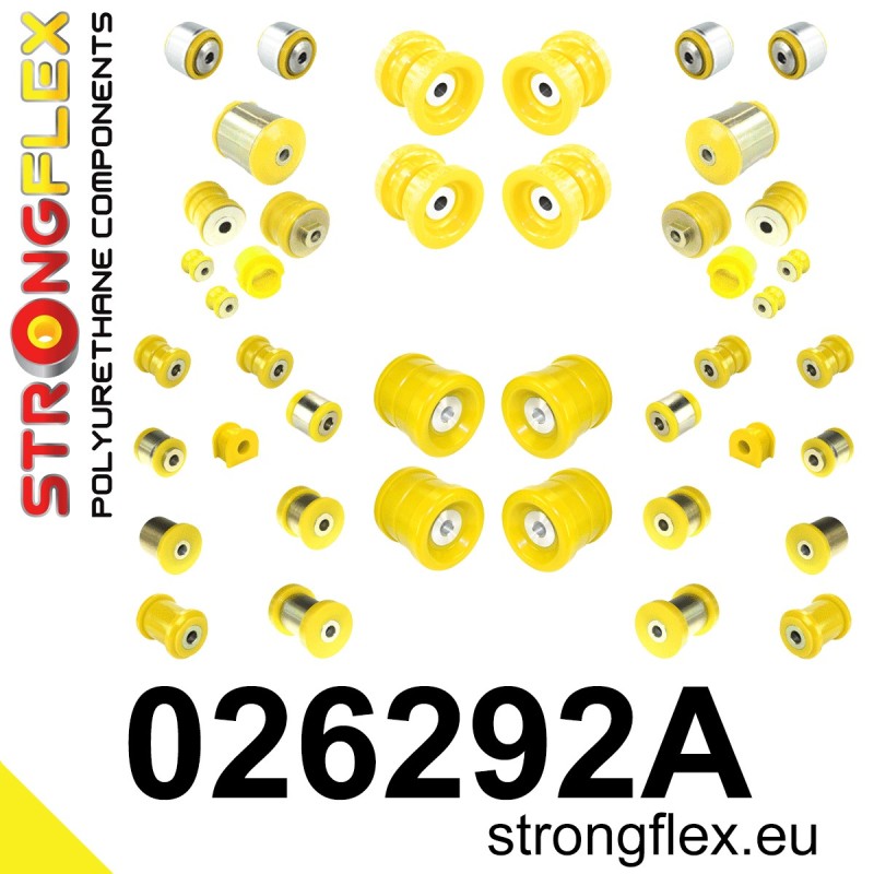 STRONGFLEX|026292A: Full suspension polyurethane bush kit SPORT Audi A4/S4 RS4 II 01-05 B6 FWD III 05-08 B7 Seat Exeo 08-13