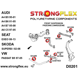 STRONGFLEX|026293B: Komplettes Fahrwerk Buchsen-Kit Audi A4/S4 RS4 II 01-05 B6 Quattro III 05-08 B7 02-04 2
