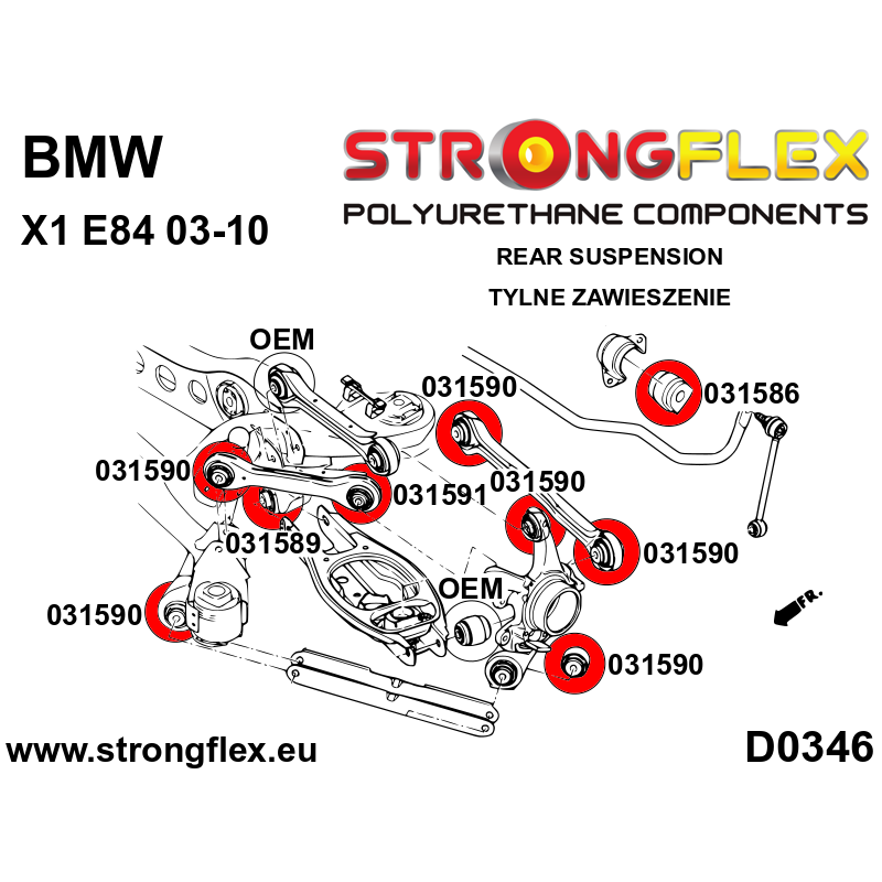 STRONGFLEX|036138B: Full suspension polyurethane bush kit BMW X1 I 09-15 E84 RWD
