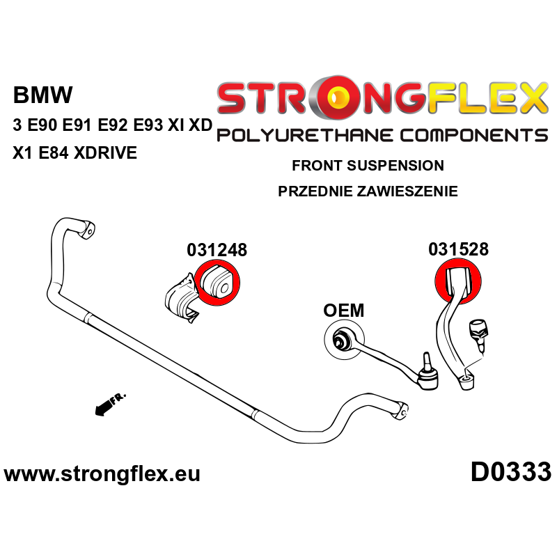STRONGFLEX|036139B: Full suspension polyurethane bush kit BMW X1 I 09-15 E84 xDrive