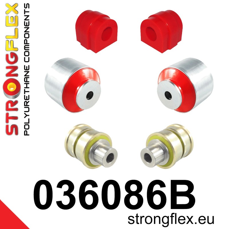 STRONGFLEX|036086B: Front suspension bush kit BMW Series 1 I 04-13 E81/E82 E87 E88 3 V E90 E91 E92 E93 rwd Z4 II 09-16 E89 X1